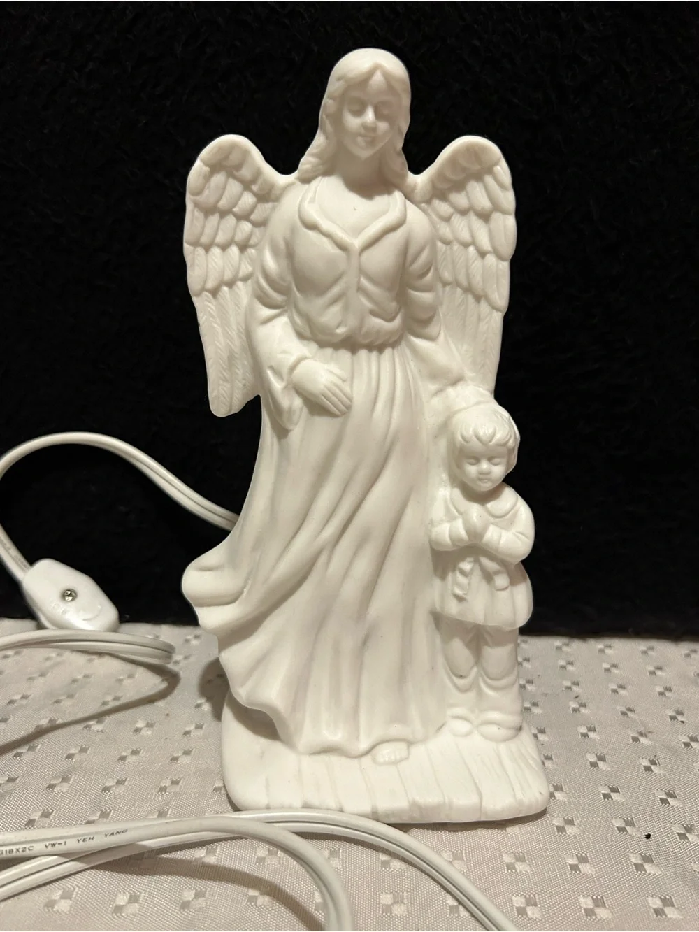 Vintage Porcelain Angel with Child Figurine Statue 7.5